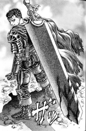 guts posando con la espada mata dragones
